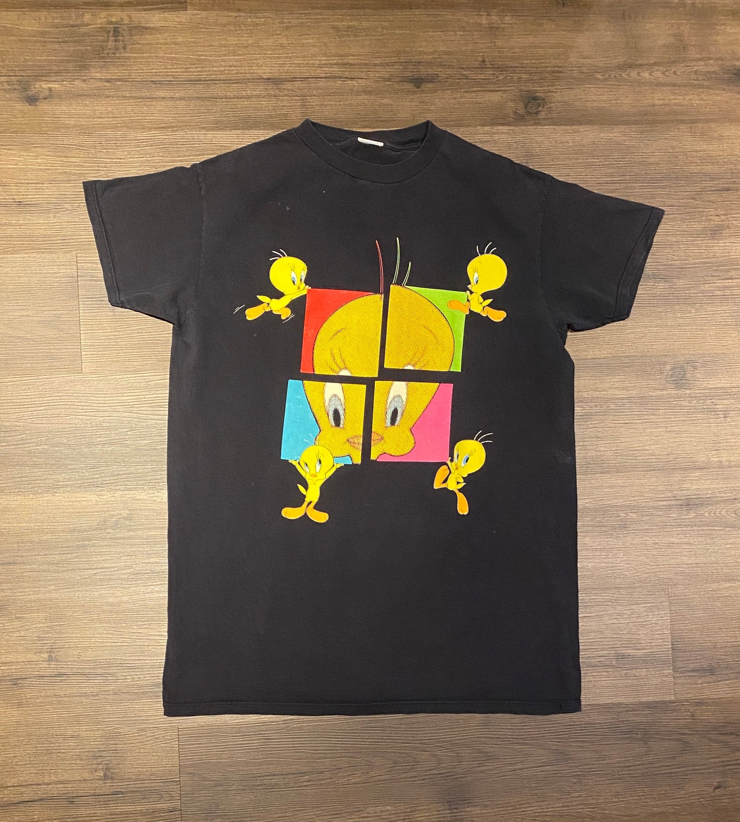 Tweety Bird Graphic Tee | Size XX-Large | Vintage 1990s Tweety Bird Looney Tunes Cartoon Black T-Shirt | Free Shipping to USA |