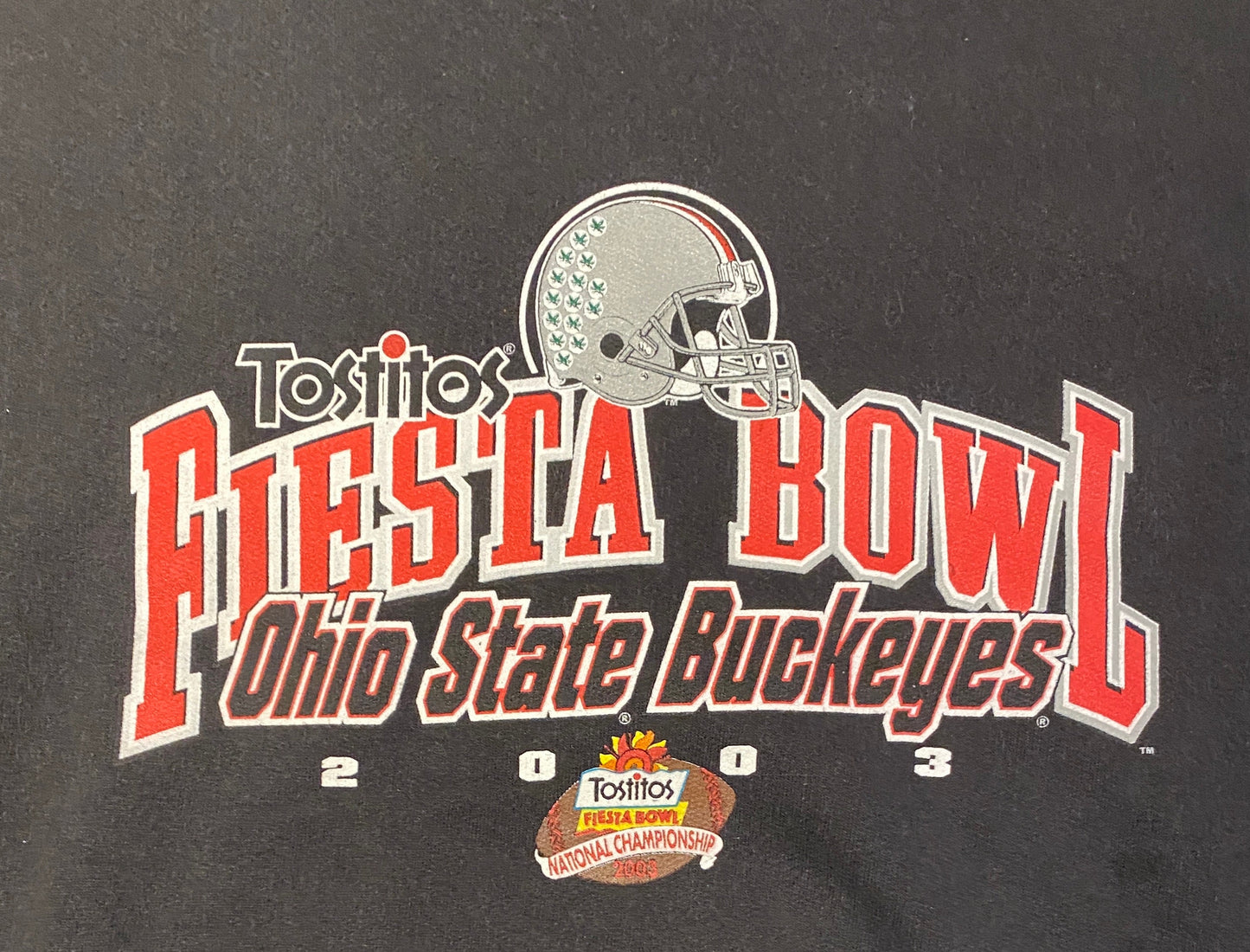 Ohio State Buckeyes Tostitos Fiesta Bowl Graphic Crewneck | Size Medium | Vintage 2000s College Football Black Sweater|Free Shipping to USA|