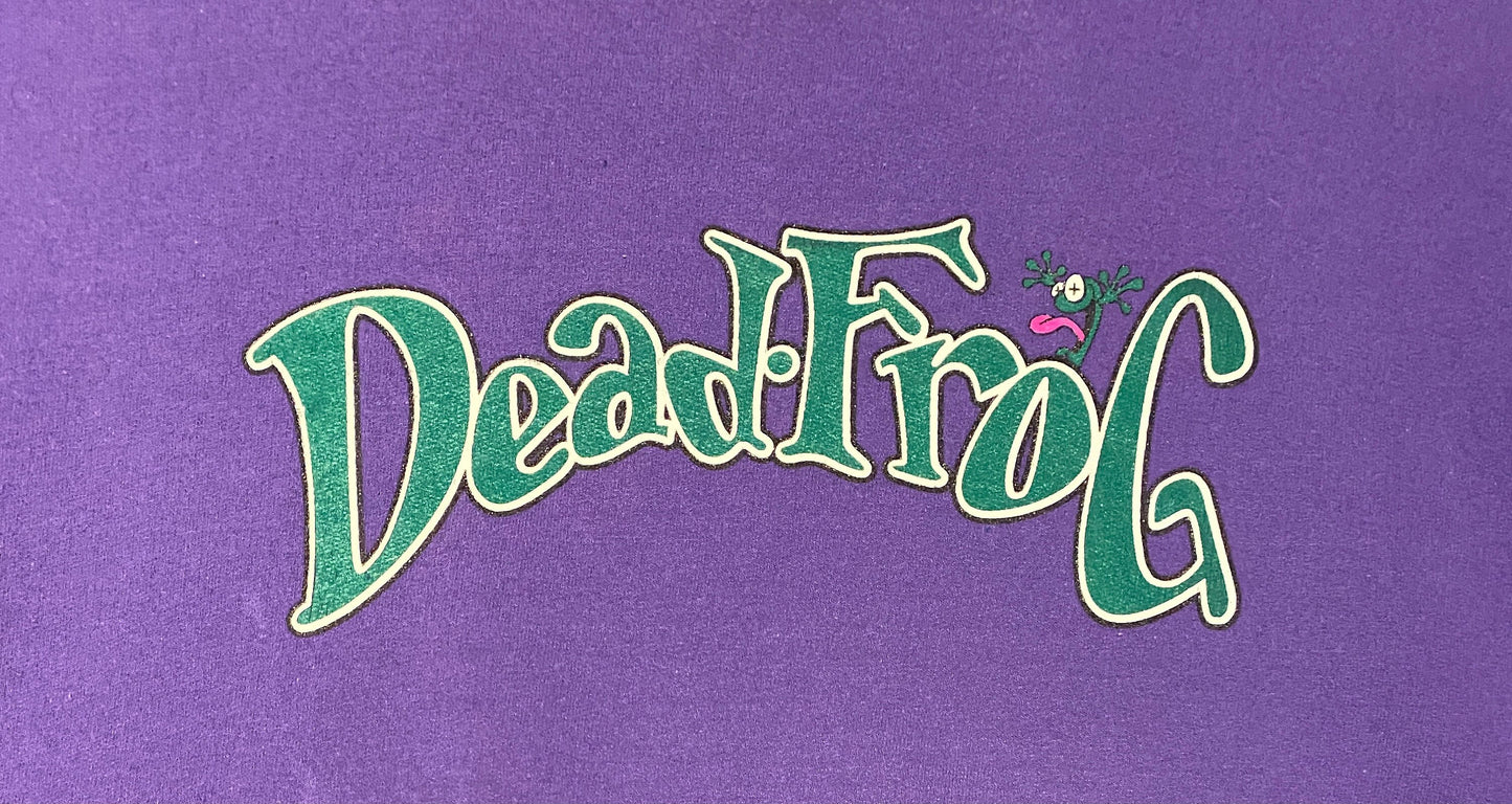 Dead Frog Brewery Graphic Crewneck | Size Medium | Vintage 1990s Promotional Bar Purple Sweater | Free Shipping to USA |