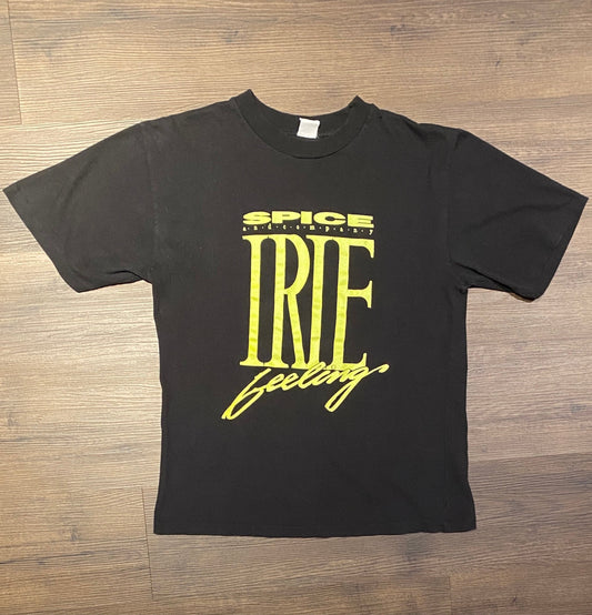 Spice And Company Irie Feeling Graphic Tee | Size Medium | Vintage 2000s Soul Calypso Music Black T-Shirt | Free Shipping to USA |