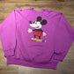 Mickey Mouse Spray Painted Style Graphic Crewneck | Size X-Large | Vintage 1990s Promotional Cartoon Purple Sweater | Free Shipping to USA |