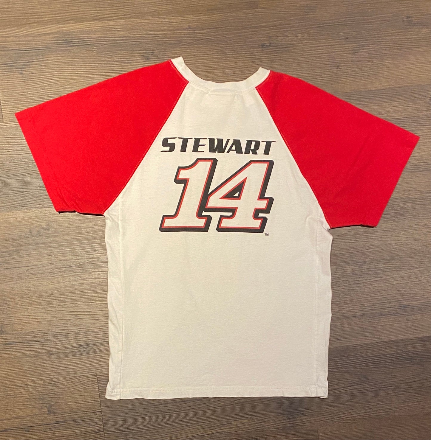 Old Spice Tony Stewart NASCAR Graphic Tee | Size Medium | Vintage 2000s Racing Team Red & White T-Shirt | Jacket Style|Free Shipping to USA|