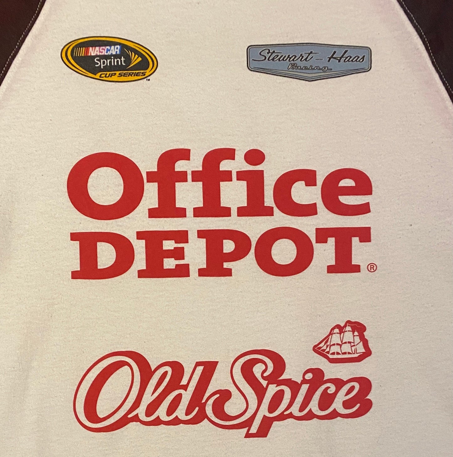 Old Spice Tony Stewart NASCAR Graphic Tee | Size Medium | Vintage 2000s Racing Team Red & White T-Shirt | Jacket Style|Free Shipping to USA|