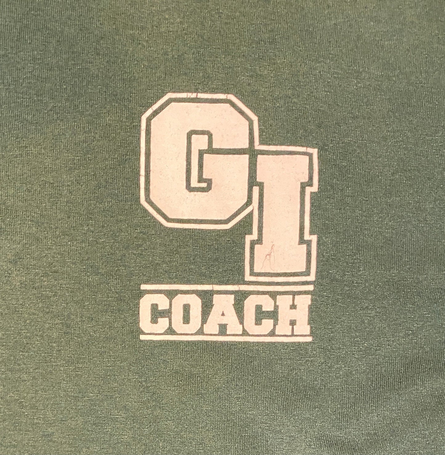 GI Coach High School Graphic Tee | Size X-Large | Vintage 1990s American High School Football Green & White T-Shirt | Free Shipping to USA |