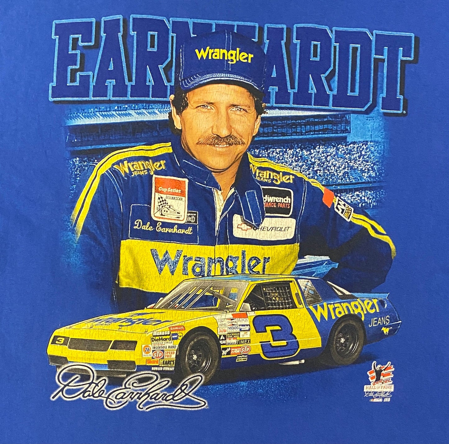 Dale Earnhardt & Dale Earnhardt Jr. Daytona NASCAR Racing Graphic Tee | Size Large | Vintage 2000s Blue Racing T-Shirt|Free Shipping to USA|