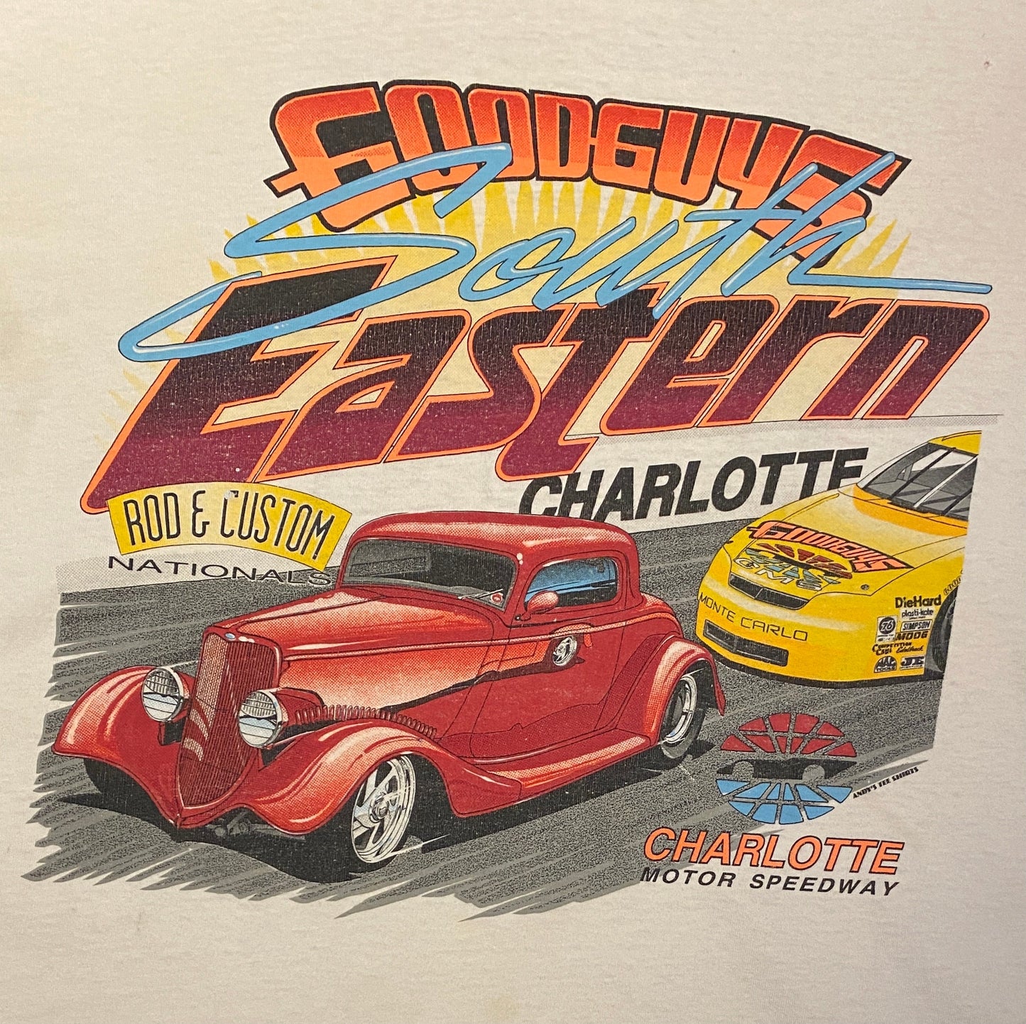 Goodguys South Eastern Rod & Custom Nationals Graphic Tee | Size XL | Vintage 1990s White Car Show T-Shirt | Free Shipping to USA |