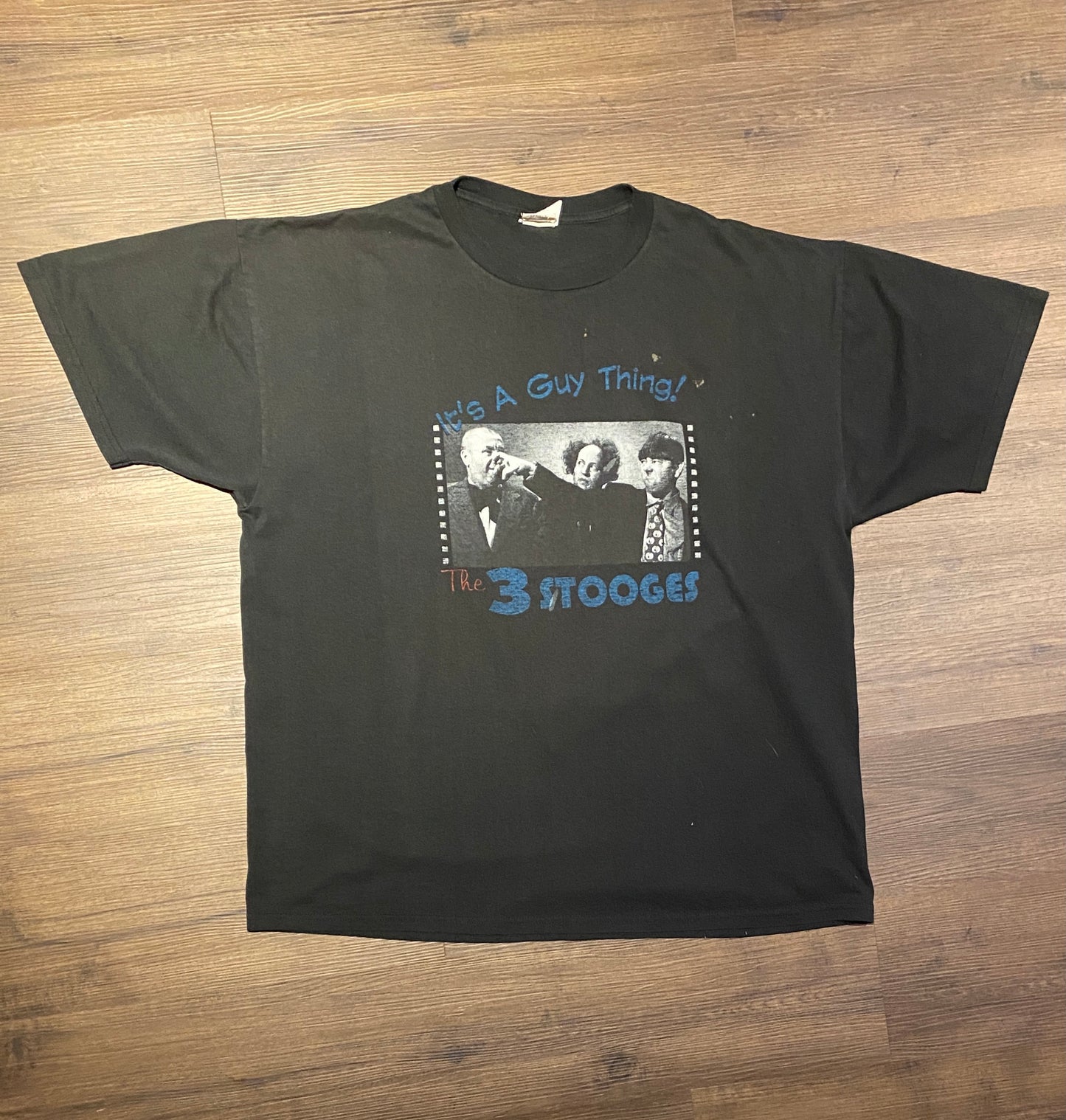 The Three Stooges It's A Guy Thing! Graphic Tee | Size XXL | Vintage 2000s Black Comedy Group T-Shirt | Free Shipping to USA |