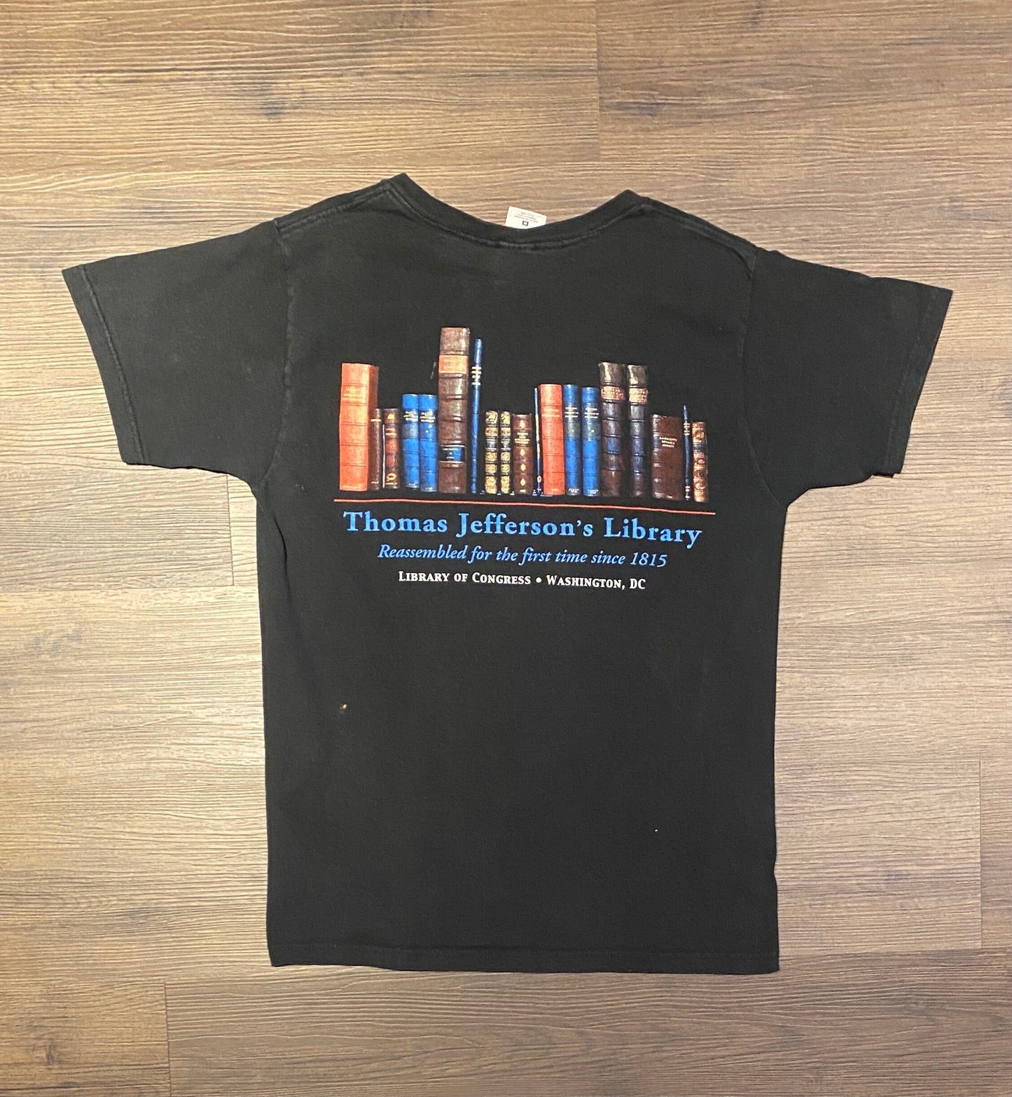 Thomas Jefferson A Library of Congress Exhibition Graphic Tee | Size Medium | Vintage 2000s USA President Blue T-Shirt|Free Shipping to USA|