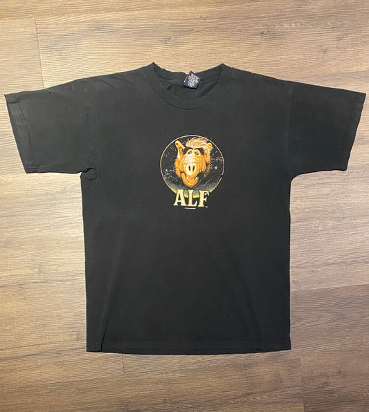 Alf Sitcom Graphic Tee | Size Large | Vintage 2000s Comedy Television Series Black T-Shirt | Heavyweight Tee | Free Shipping to USA |