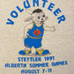 Alberta Summer Games 1991 Volunteer Graphic Tee | Size Large | Vintage 1990s Single Stitch Grey T-Shirt | Free Shipping to USA |