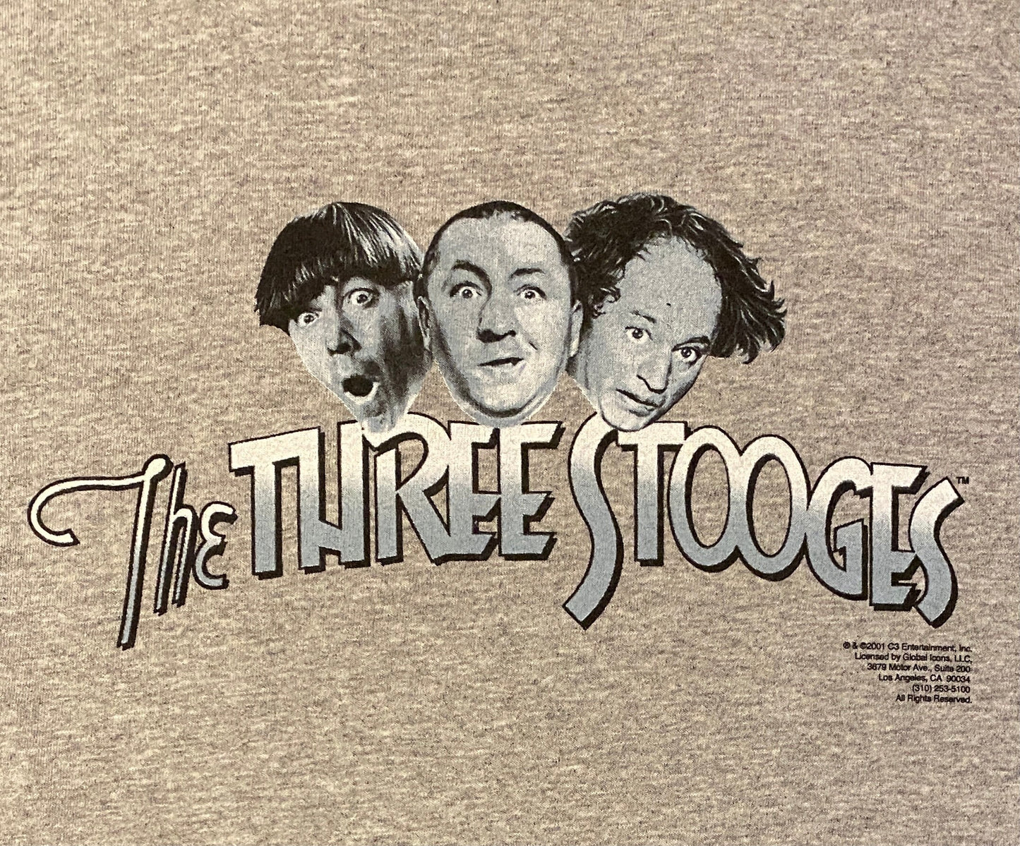 The Three Stooges Graphic Tee | Size XX-Large | Vintage 2000s Grey Comedy Group T-Shirt | Free Shipping to USA |