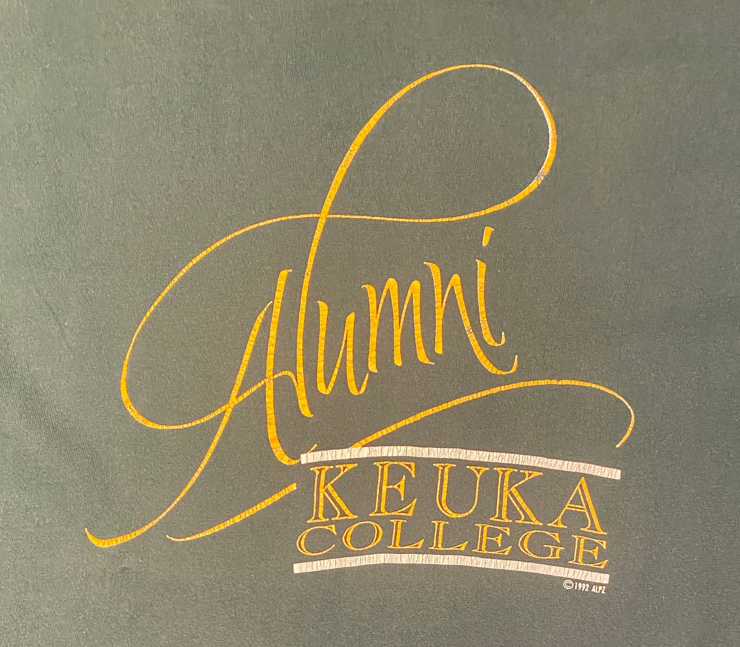 Keuka College Alumni Graphic Tee | Size Large | Vintage 1990s Single Stitch Green T-Shirt | Made in USA | Free Shipping to USA |