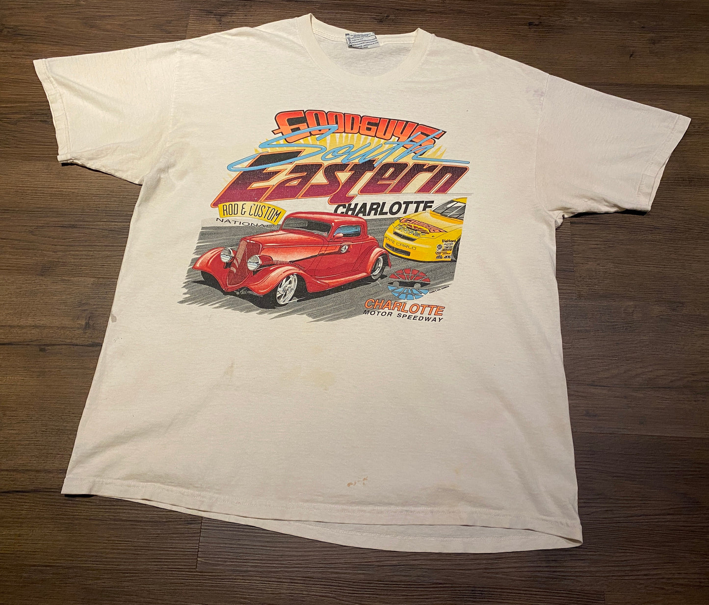 Goodguys South Eastern Rod & Custom Nationals Graphic Tee | Size XL | Vintage 1990s White Car Show T-Shirt | Free Shipping to USA |