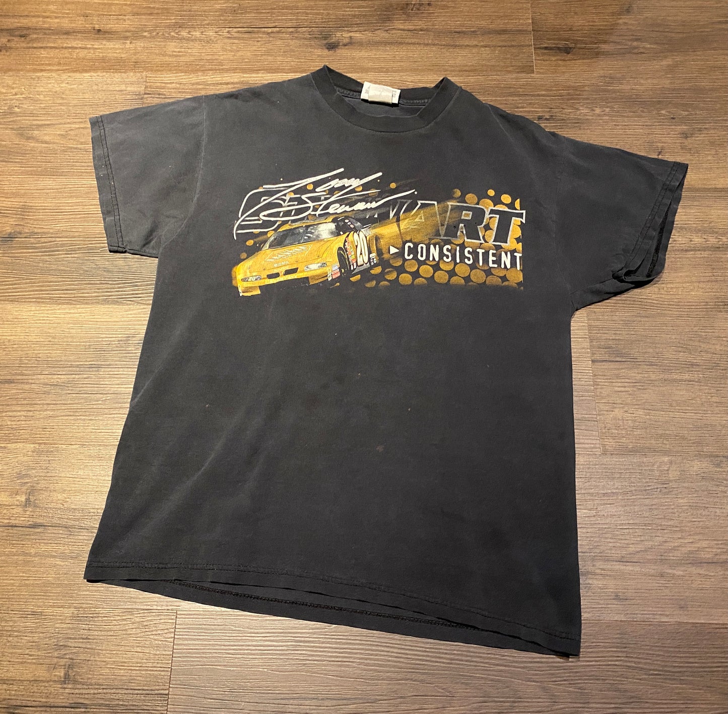 Tony Stewart Consistency NASCAR Racing Graphic Tee | Size Large | Vintage 2000s Racing Black T-Shirt | Free Shipping to USA |