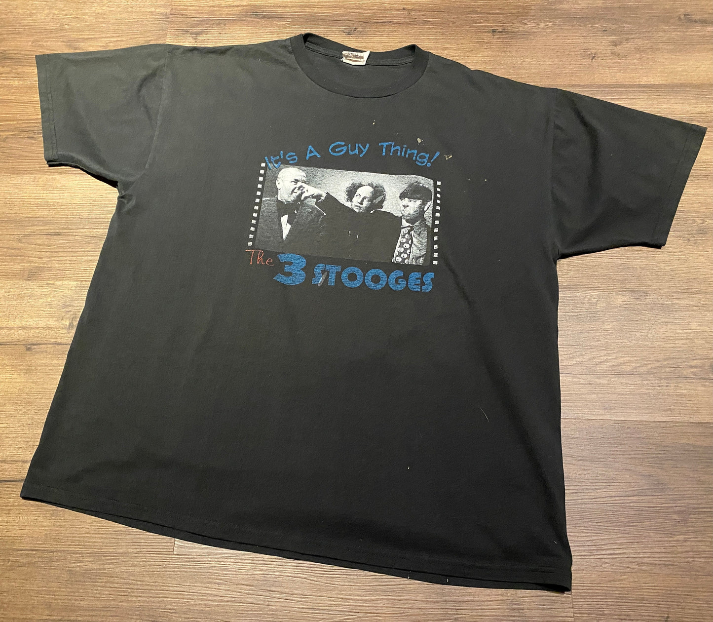 The Three Stooges It's A Guy Thing! Graphic Tee | Size XXL | Vintage 2000s Black Comedy Group T-Shirt | Free Shipping to USA |