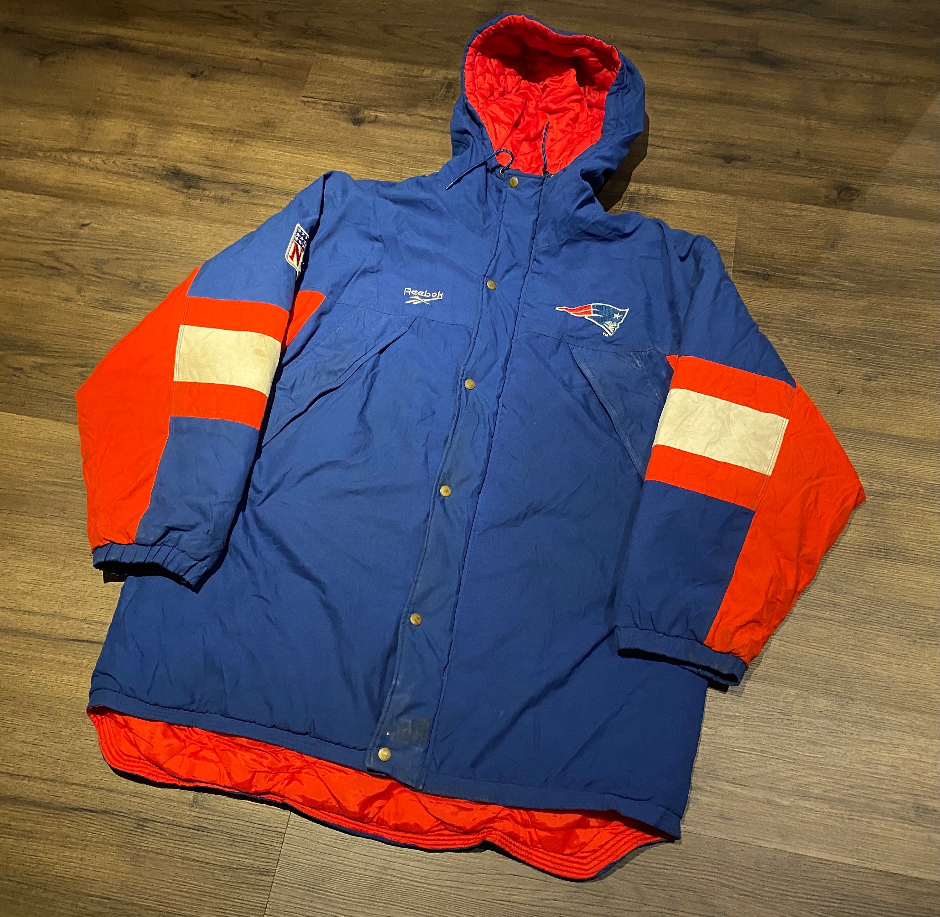 New England Patriots Puffer Jacket | Size X-Large | Vintage 1990s