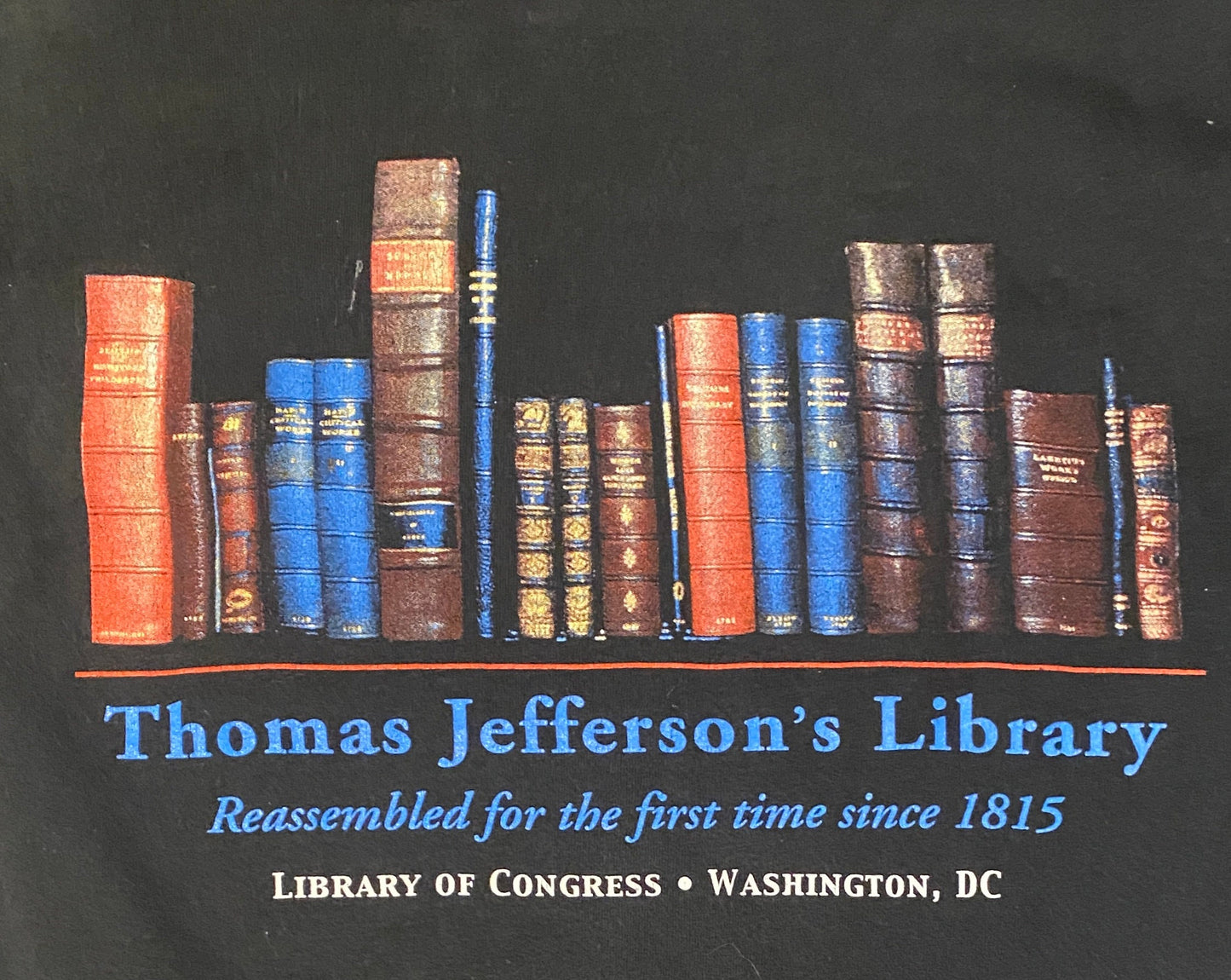 Thomas Jefferson A Library of Congress Exhibition Graphic Tee | Size Medium | Vintage 2000s USA President Blue T-Shirt|Free Shipping to USA|