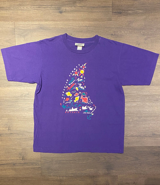 Canadian Summer, Ontario Graphic Tee | Size Small | Vintage 1990s Promotional Single Stitch Purple T-Shirt | Free Shipping to USA |