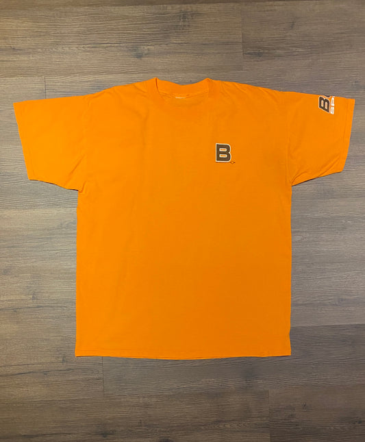 Budweiser Athletics Sport Graphic Tee | Size X-Large | Vintage 1990s Alcohol Promotional Orange T-Shirt | Free Shipping to USA |