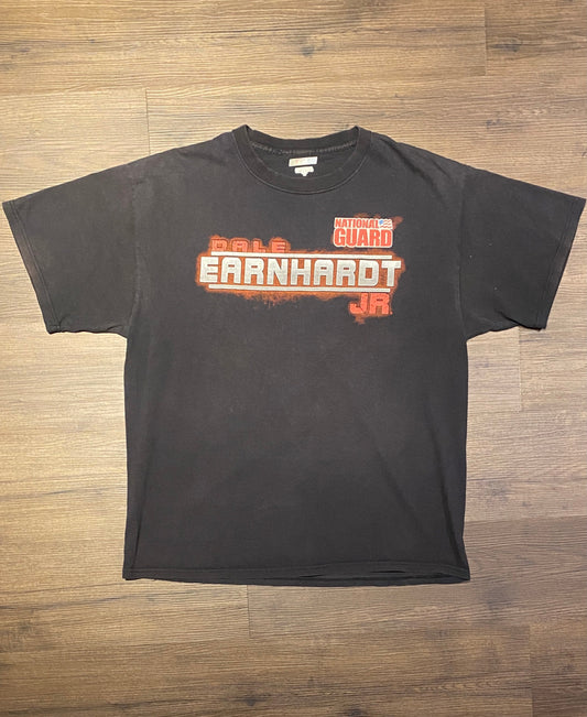 Dale Earnhardt Jr National Guard NASCAR Racing Graphic Tee | Size X-Large | Vintage 2000s Black Racing T-Shirt | Free Shipping to USA |