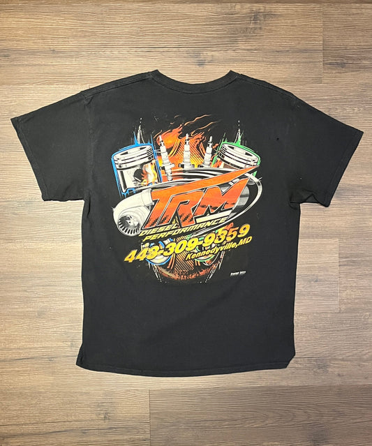 TRM Diesel Performance Graphic Tee | Size Large | Vintage 2000s Motorcycle Biker Black T-Shirt | Free Shipping to USA |