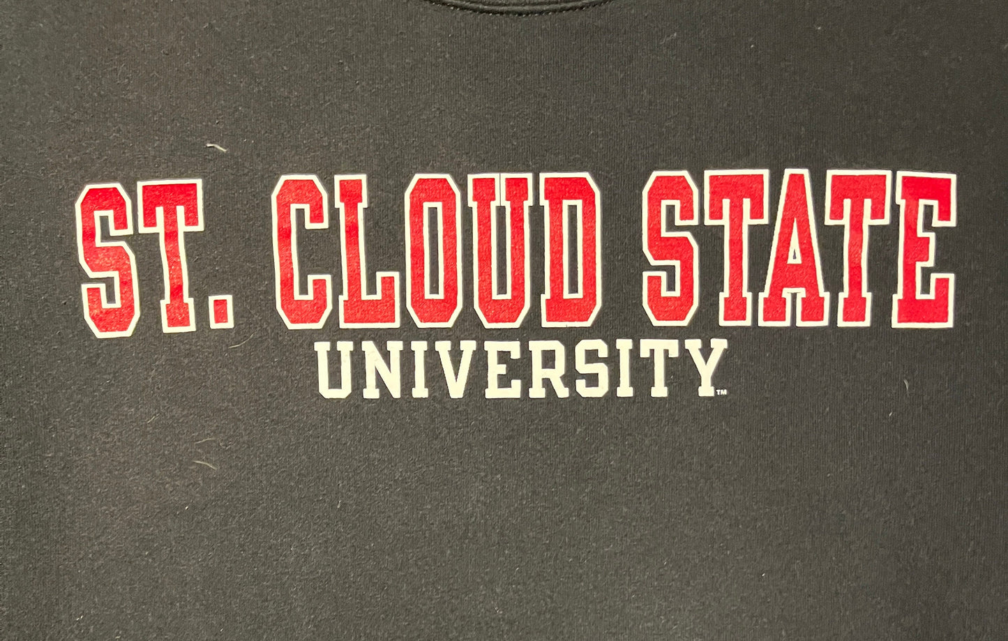 St. Cloud State University Graphic Crewneck | Size Small | Vintage 2000s College Black Sweater | St. Cloud, Minnesota |Free Shipping to USA|