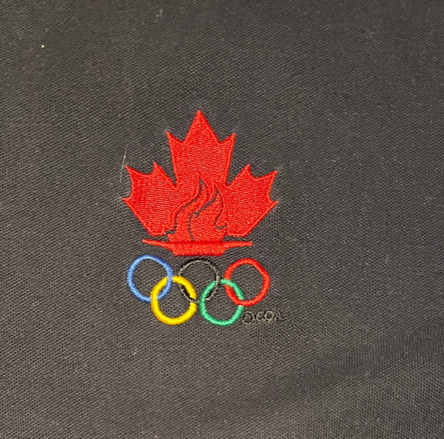 Canadian Olympic Team Embroidered Graphic Tee | Size Large | Vintage 2000s Blue Collared T-Shirt | Free Shipping to USA |