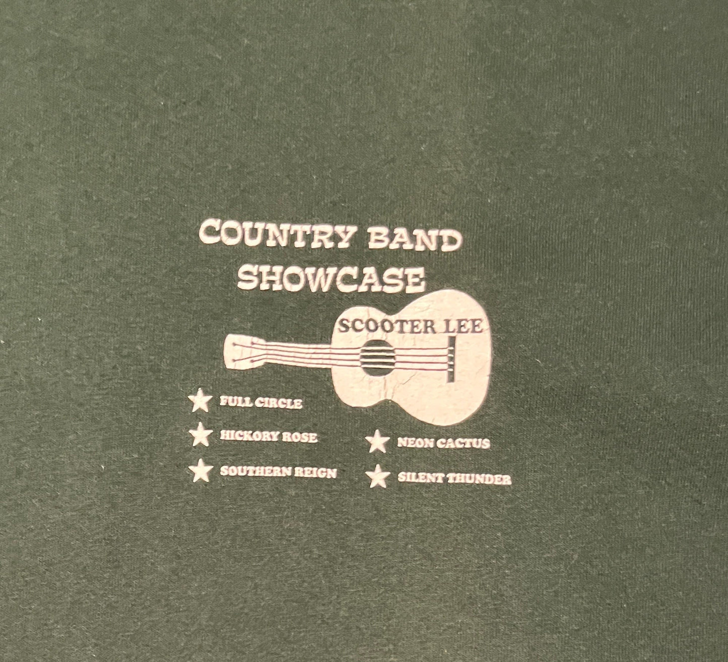 Country Dance Band Showcase Graphic Tee | Size X-Large | Vintage 1990s Country Music Green T-Shirt | Made in Canada | Free Shipping to USA|