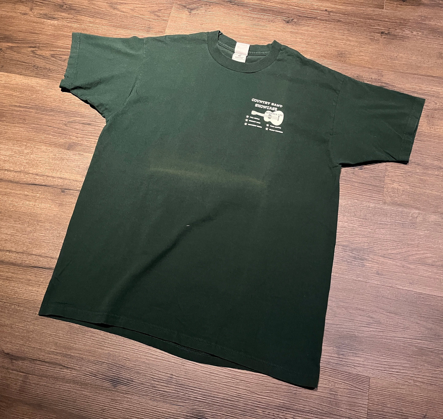 Country Dance Band Showcase Graphic Tee | Size X-Large | Vintage 1990s Country Music Green T-Shirt | Made in Canada | Free Shipping to USA|