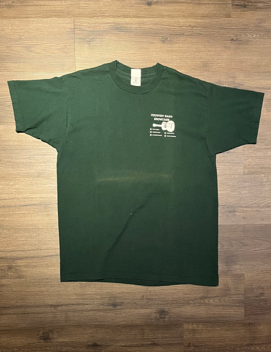 Country Dance Band Showcase Graphic Tee | Size X-Large | Vintage 1990s Country Music Green T-Shirt | Made in Canada | Free Shipping to USA|