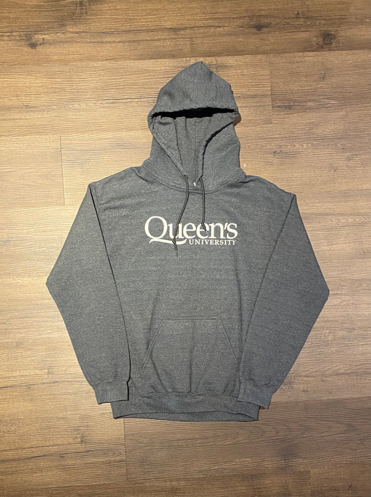 Queen's University Graphic Hoodie | Size Small | Vintage 2000s Canadian College Grey Sweater | Kingston, Canada | Free Shipping to USA|