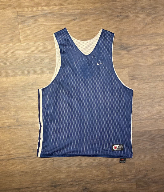 Nike Basketball Reversible Basketball Jersey | Size Medium | Vintage 2000s Blue & White Tank Top T-Shirt | Free Shipping to USA |