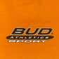 Budweiser Athletics Sport Graphic Tee | Size X-Large | Vintage 1990s Alcohol Promotional Orange T-Shirt | Free Shipping to USA |