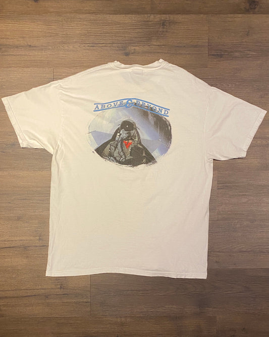 Air Force Reserve Above & Beyond Graphic Tee | Size X-Large | Vintage 1990s American Military White T-Shirt | Free Shipping to USA |