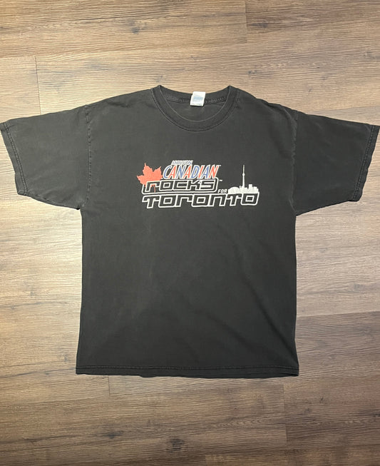 Molson Canadian Rocks For Toronto Graphic Tee | Size X-Large | Vintage 2000s Rock Band T-Shirt |Rolling Stones & AC/DC|Free Shipping to USA|