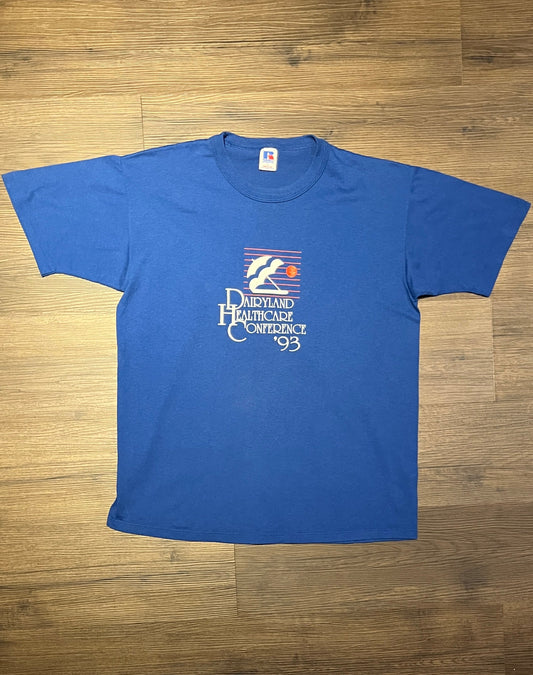 Dairyland Healthcare Conference 1993 Graphic Tee | Size Large | Vintage 1990s Russell Athletic T-Shirt | Made in USA | Free Shipping to USA|