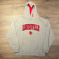 Louisville Cardinals Embroidered Graphic Hoodie | Size X-Large | Vintage 1990s College Sports Grey Sweater | Free Shipping to USA |