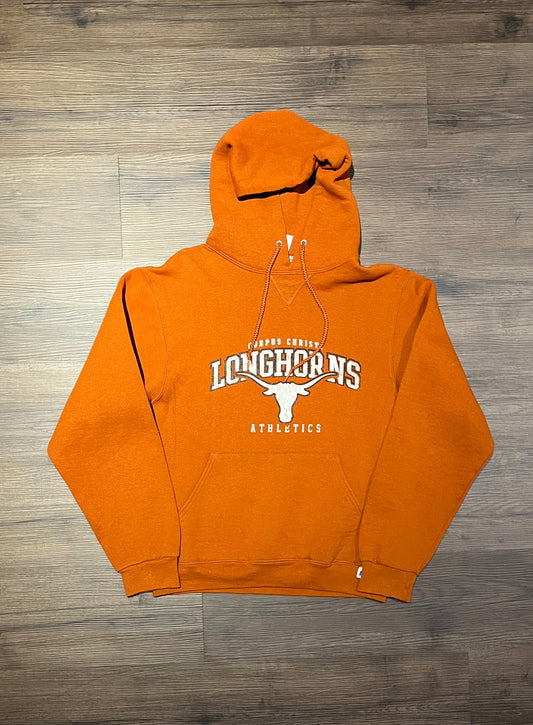 Corpus Christi Longhorns Athletics Graphic Hoodie | Size Small | Vintage 2000s Russell Athletics High School Sweater | Free Shipping to USA|