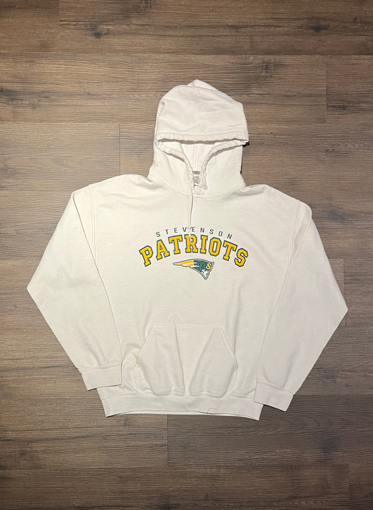 Stevenson Patriots High School Graphic Hoodie | Size Medium | Vintage 2000s High School White Sweater | Free Shipping to USA |