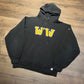 Waterloo Warriors Embroidered Graphic Hoodie | Size Medium | Vintage 2000s Russell Athletic College Black Sweater | Free Shipping to USA |