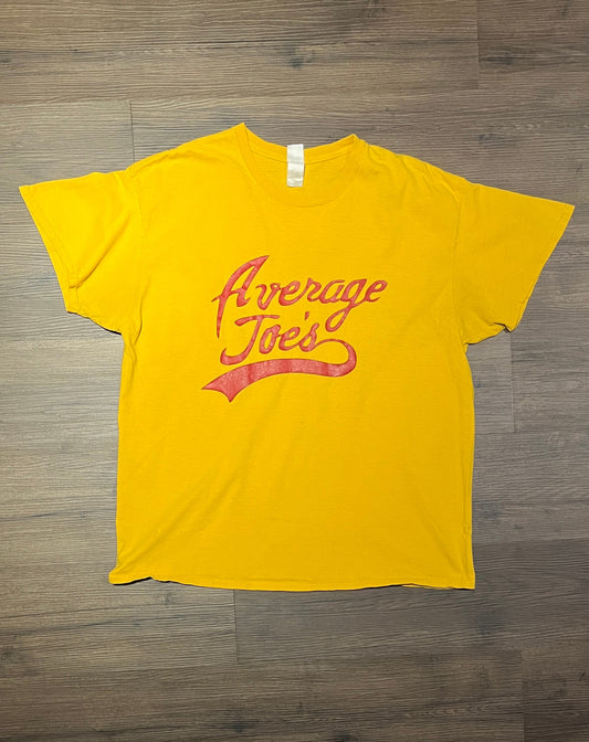 Dodgeball Average Joe Graphic Tee | Size X-Large | Vintage 2000s Promotional Movie Film Yellow T-Shirt | Free Shipping to USA |