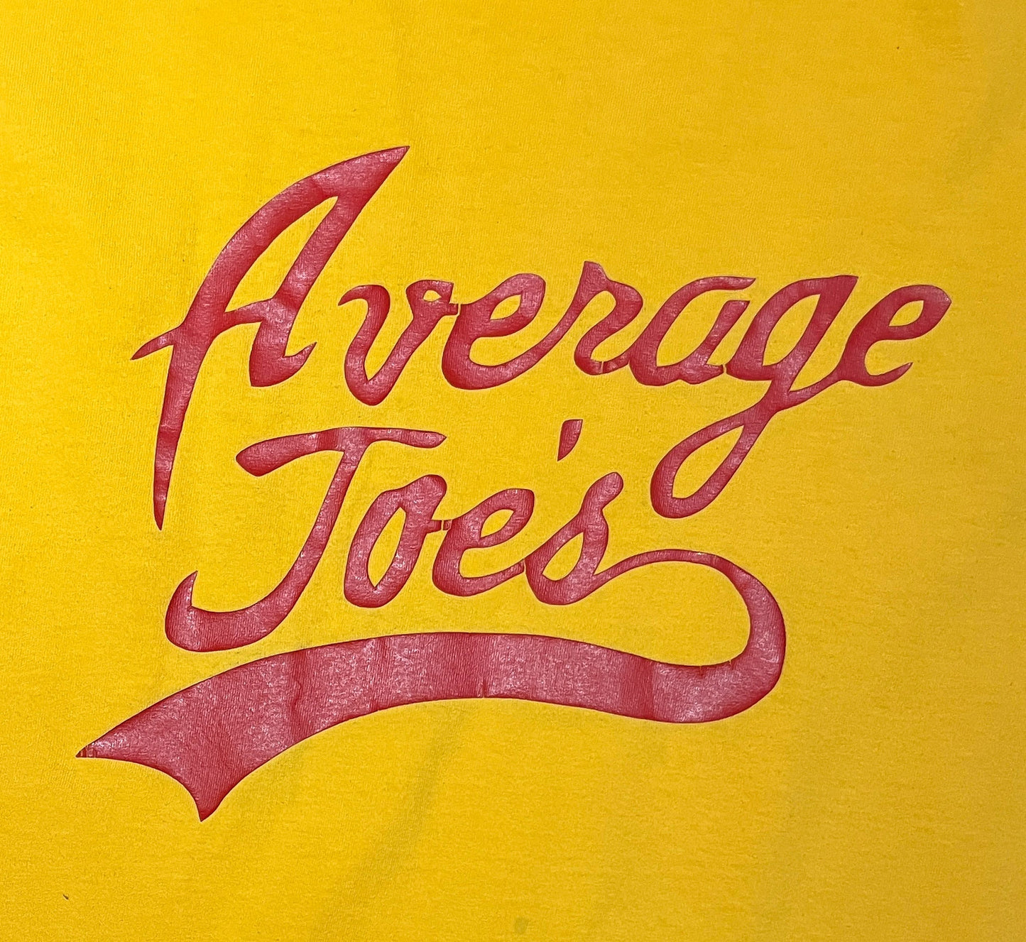 Dodgeball Average Joe Graphic Tee | Size X-Large | Vintage 2000s Promotional Movie Film Yellow T-Shirt | Free Shipping to USA |