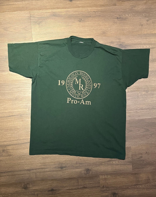 Nemacolin Woodlands Gymnastic Rock Pro-Am Graphic Tee | Size X-Large | Vintage 1990s Made in USA Green T-Shirt | Free Shipping to USA |