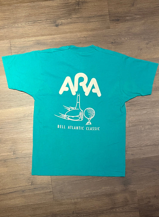 ARA Bell Atlantic Classic Graphic Tee | Size Large | Vintage 1990s Golf Tournament Single Stitch T-Shirt | Made in USA|Free Shipping to USA|