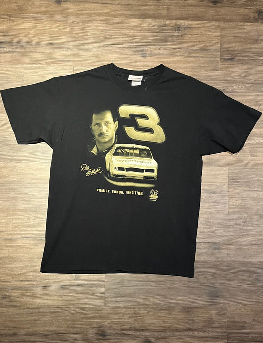 Dale Earnhardt Family. Honor. Tradition NASCAR Racing Graphic Tee | Size XL | Vintage 1990s Racing Black T-Shirt | Free Shipping to USA |