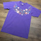 Sea Shells & Clams Graphic Tee | Size Medium | Vintage 1990s Single Stitch Abstract Purple T-Shirt | Made in USA | Free Shipping to USA |