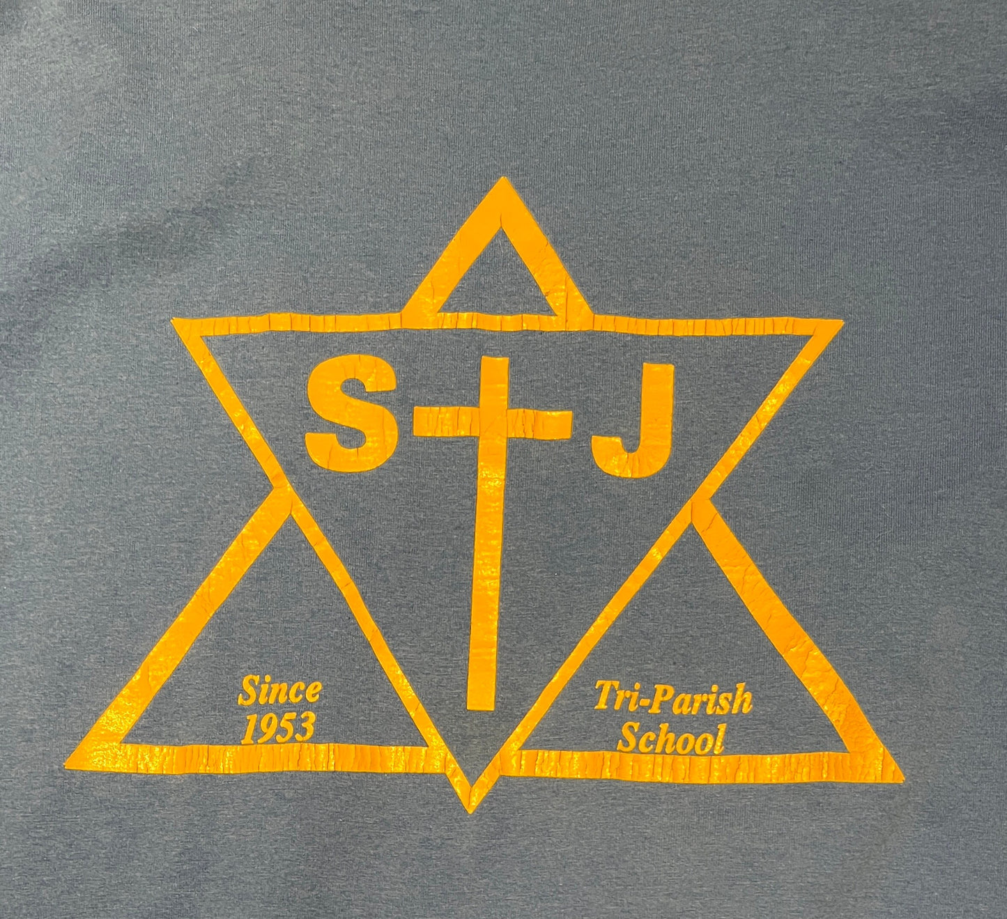 St. Joseph Tri-Parish School Graphic Tee | Size XL | Vintage 1990s Blue Single Stitch T-Shirt | Made in USA | Free Shipping to USA |