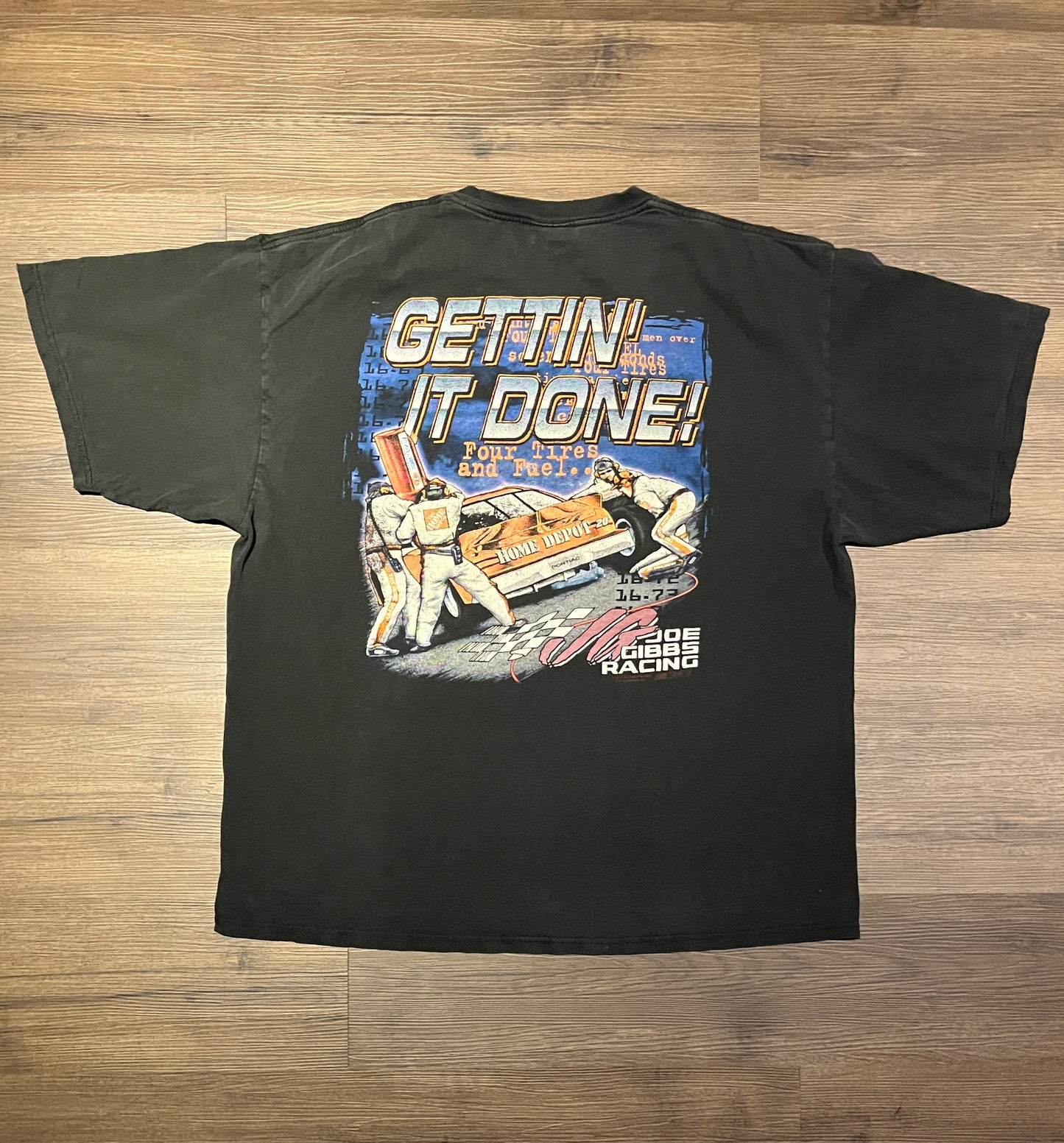 Tony Stewart NASCAR Joe Gibbs Racing Graphic Tee | Size XX-Large | Vintage 2000s NASCAR Racing Black T-Shirt | Free Shipping to America |