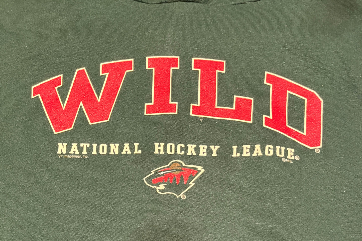 Minnesota Wild Hockey Graphic Hoodie | Size Medium | Vintage 2000s NHL Hockey Green T-Shirt | CSA Neck Tag | Free Shipping to USA |