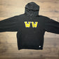 Waterloo Warriors Embroidered Graphic Hoodie | Size Medium | Vintage 2000s Russell Athletic College Black Sweater | Free Shipping to USA |
